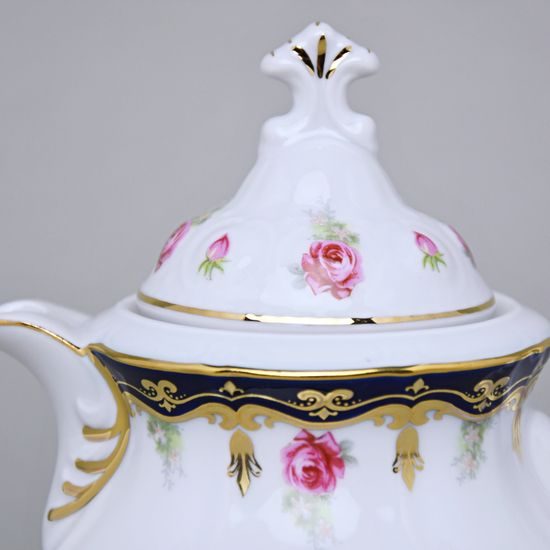 440: Pot 350 ml, Sonata, cobalt blue plus rose, Leander 1907