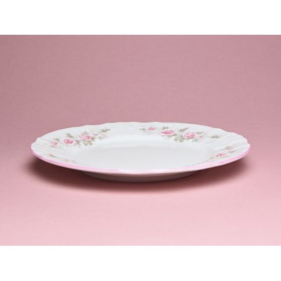 Pink line: Plate dessert 19 cm, Bernadotte Roses, Thun 1794 Carlsbad porcelain