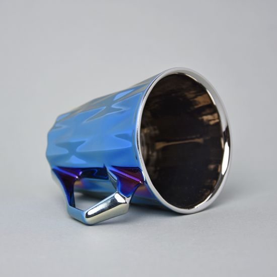Hrnek Diamond Blue Titan, modrá a platina, 250 ml, porcelán Goldfinger