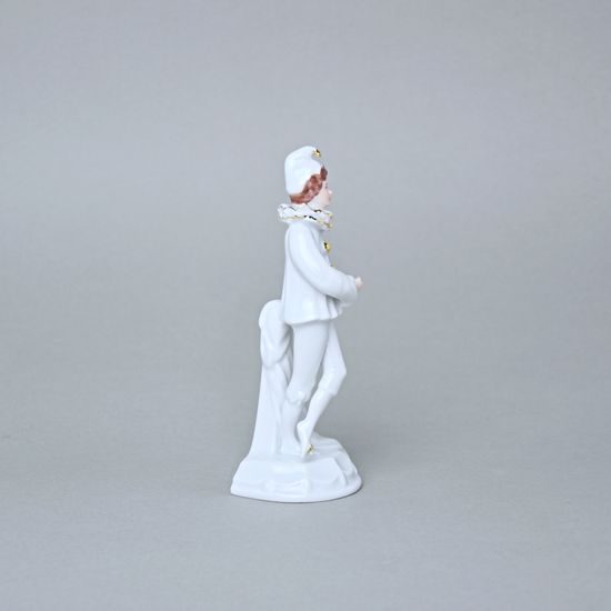 Pierot 14 x 5 x 5,3 cm, Bílá + zlato, Porcelánové figurky Duchcov
