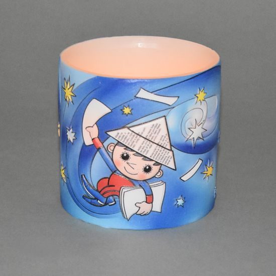 Tea light (LED) Latern with 3D illustration Večerníček, Glassor