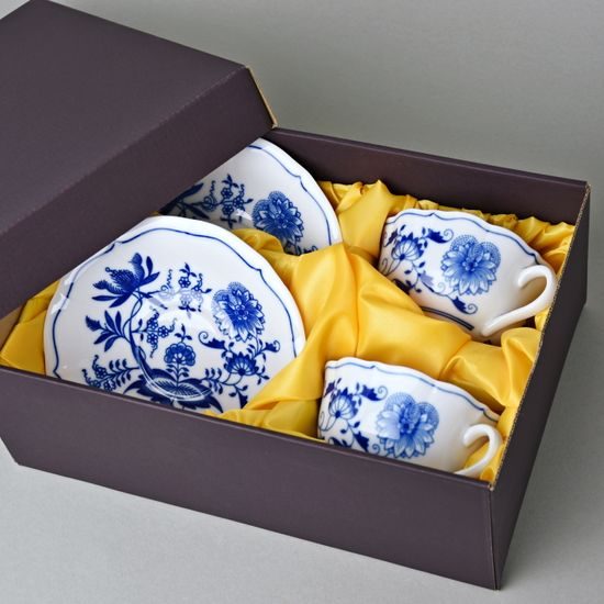 Šálek a podšálek C/1 + ZC1 (zrcadlový podšálek), 200 ml / 15,5 cm na čaj, 2 ks., Praha, dárková krabička, Cibulák, originální