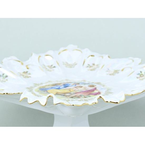 Podnos 29 x 29 cm na noze, Tři Grácie, porcelán QUEENs CROWN CZ