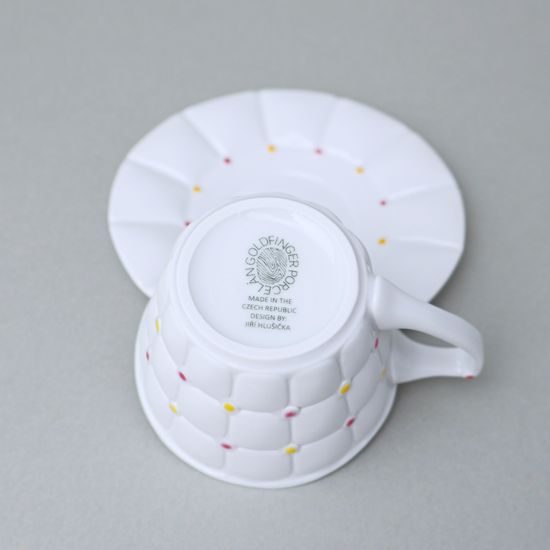 Šálek 100 ml a podšálek 12 cm, Barcelona, porcelán Goldfinger