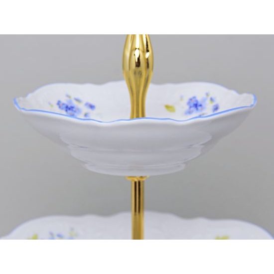 Compartment dish 3 pcs. 34 cm - bowls, Thun 1794 Carlsbad porcelain, BERNADOTTE Forget-me-not-flower