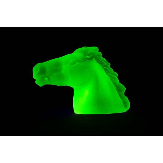 Bust of a horse (uranium glass), Janov Glassworks