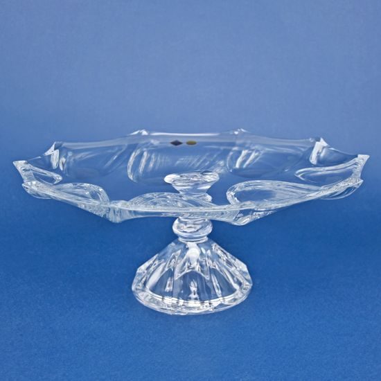 Crystal Plate On Stand CALYPSO 33 cm, Glassworks Jihlava Bohemia 1845