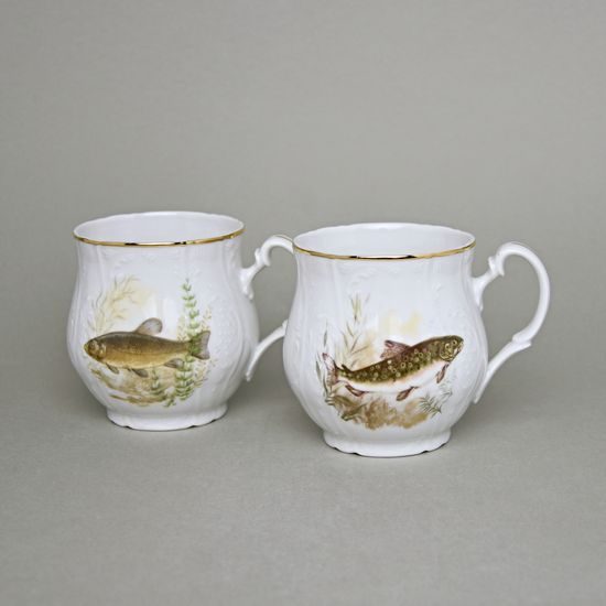 Mug Jonas 310 ml, 2 pcs., Thun 1794 Carlsbad porcelain, BERNADOTTE fishing