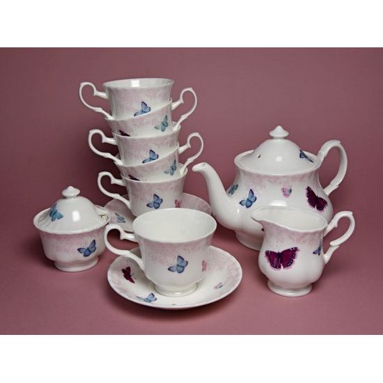 Butterfly: Tea Set, 16 pcs., English Fine Bone China, Roy Kirkham