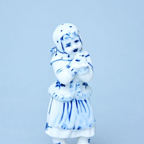 Děvče s ptáčkem 10,8 cm, Cibulák, originální z Dubí