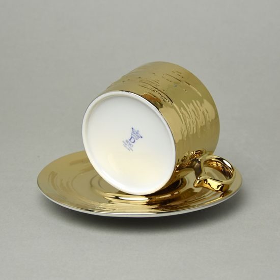 RESET, Šálek a podšálek Cappuccino 200 ml, Titanové zlato, Český porcelán a.s.