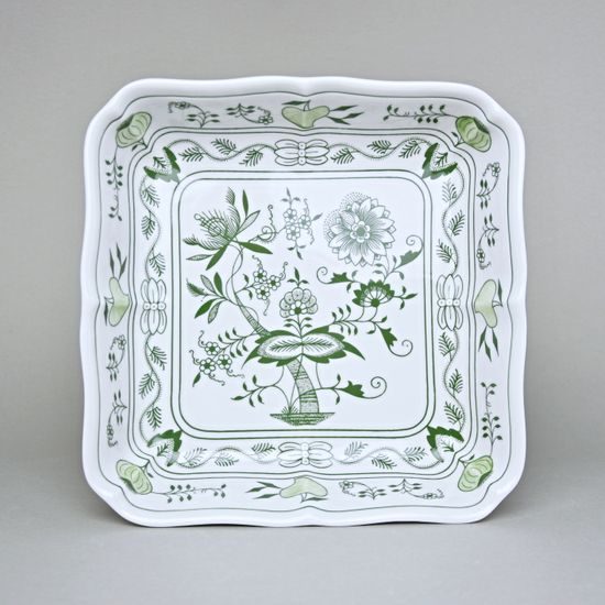 Salad dish square 24 cm, Green Onion Pattern, Cesky porcelan a.s.