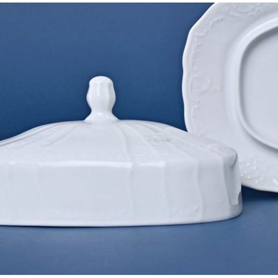 Butter dish COVER (LID), Thun 1794, karlovarský porcelán, BERNADOTTE white