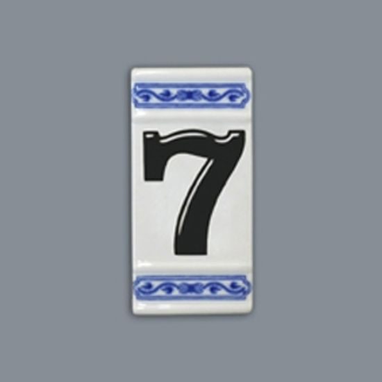 House number "7" - porcelain 8 x 55 x 110 mm