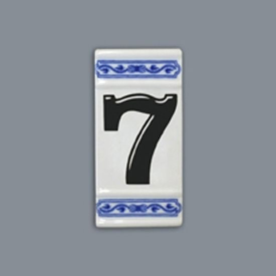 House number "7" - porcelain 8 x 55 x 110 mm