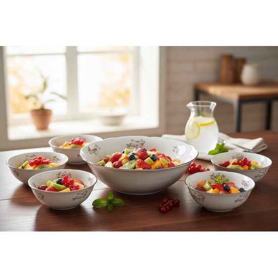 Rose 81048: Kompotová sada pro 6 osob, Thun 1794, karlovarský porcelán