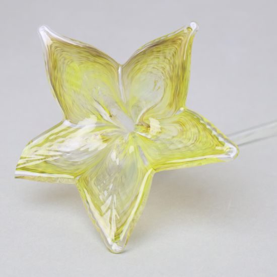 Flower with stem 38 cm - yellow, 1 pcs., Pačinek GLASS