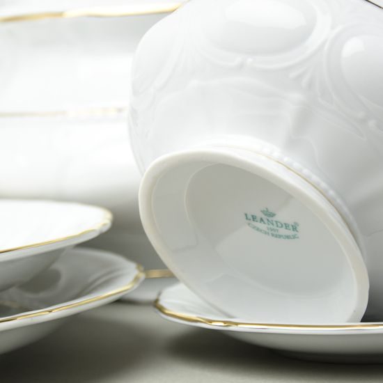 Dining set for 6 persons, Sonata, golden lines, Leander 1907