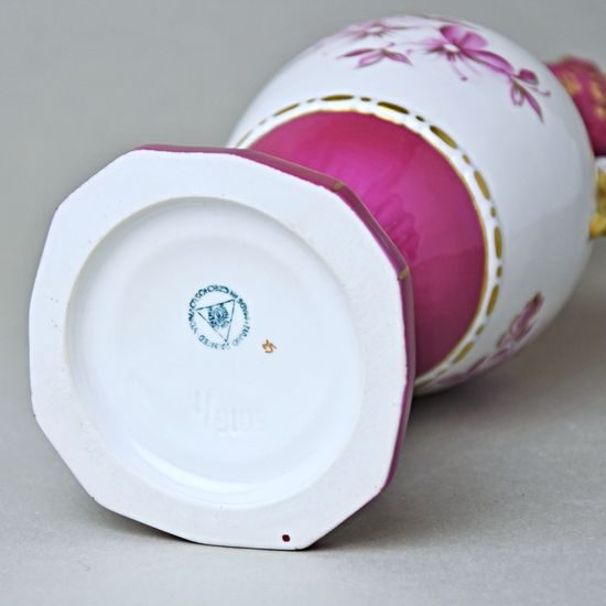 Váza AMFORA dvouuchá 28,5 x 13 x 10 cm, Purpur, Vázy Duchcov