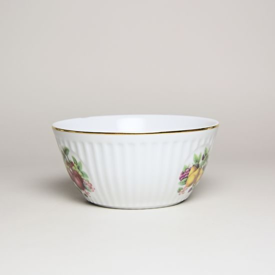 Bowl Mozart 14 cm, Fruits decor, golden line, Cesky porcelan a.s.