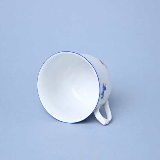 Mug R (cup) 0,25 l, flowers + blue line, Český porcelán a.s.