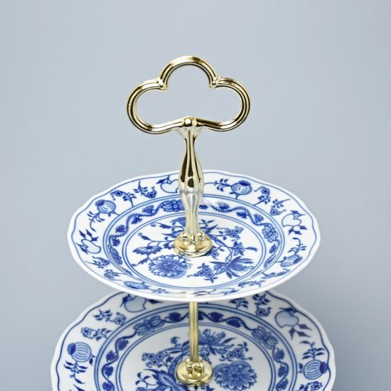 Etažer třídílný - náhradní spodní talíř - největší - s dirkou, Cibulák, originální z Dubí