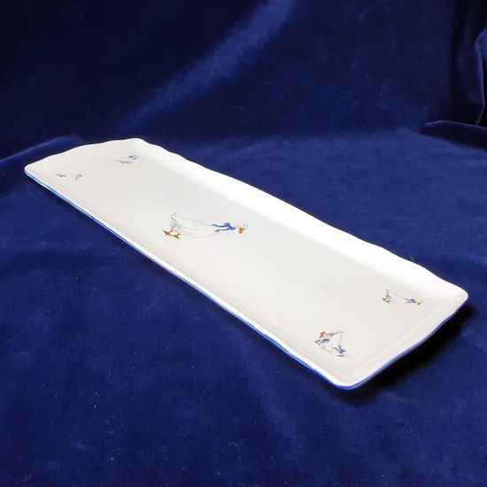 Podnos čtyřhranný 45 x 16 cm, Český porcelán a.s., husy