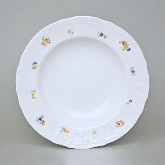 Talíř hluboký 23 cm, Thun 1794, karlovarský porcelán, BERNADOTTE házenka