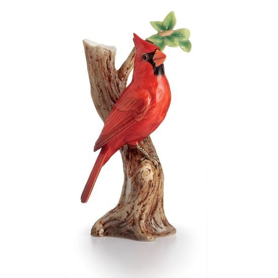 Vase 19 cm, Cardinal bird, FRANZ porcelain