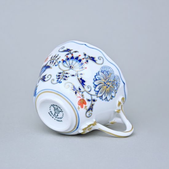 Šálek vysoký B 210 ml na kafe, rubínová červeň + zlato + cibulák, Český porcelán a.s.