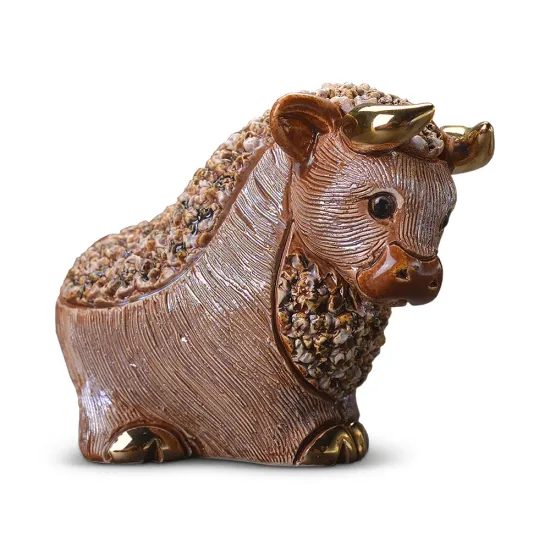 De Rosa - Brown Bull, 7 x 4 x 6 cm, Ceramic figure, De Rosa Montevideo