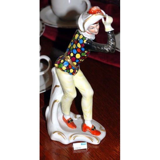 Harlekýn 19 cm, Porcelánové figurky Unterweissbacher