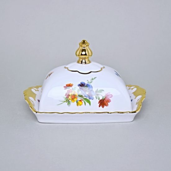 Máslenka na 250 g máslo, Aristokrat, Queens Crown, Original Bohemia porcelain