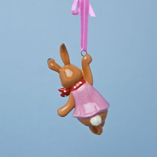 Hanging Easter bunnies figures (6,5-7,5 cm), stoneware, Goebel