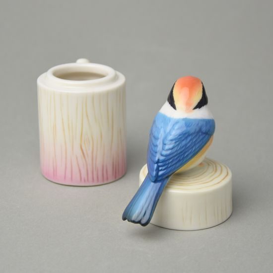 Black-throated passerine toothpick holder h=13 cm, FRANZ porcelain