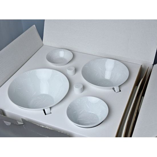 Bohemia White DECOR, Jídelní souprava pro 6 osob, design Pelcl, Český porcelán a.s.