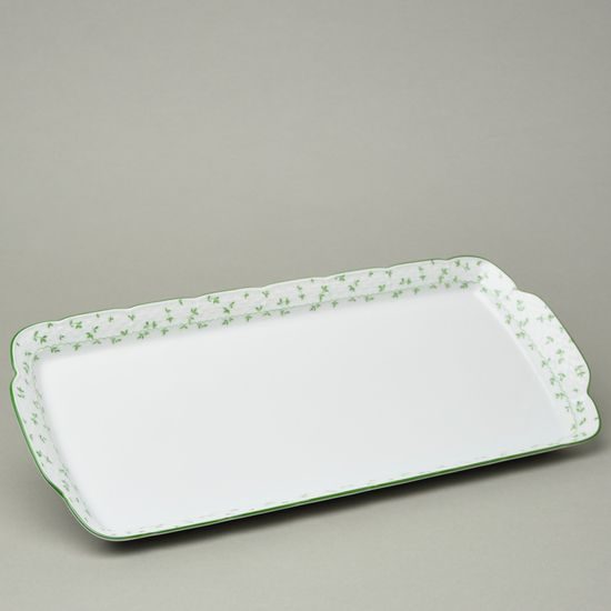 NATÁLIE zelené kvítky: Podnos 36 cm, Thun 1794, karlovarský porcelán