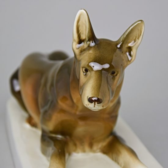 Wolfdog 17 x 7 x 9 cm, Luxor, Porcelain figures Duchcov