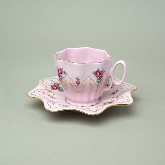 Cup140 ml + saucer 160 mm Klára, decor no 417, Rose China Chodov