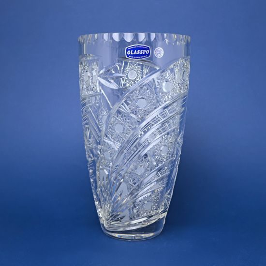 Crystal Hand Cut Vase Comet, 255 mm, Crystal BOHEMIA