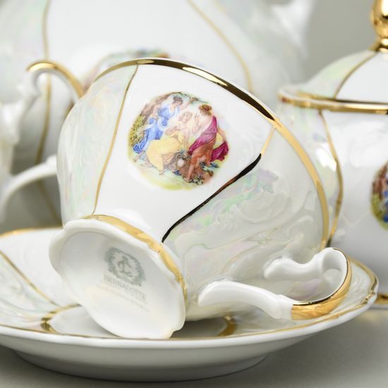 The Three Graces: Cup + saucer tea 205 ml / 16 cm, Thun 1794, karlovarský porcelán, BERNADOTTE