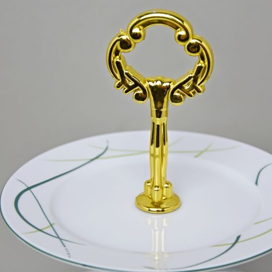 Cake stand 3 pcs. 34 cm, Thun 1794, karlovarský porcelán, OPÁL grass