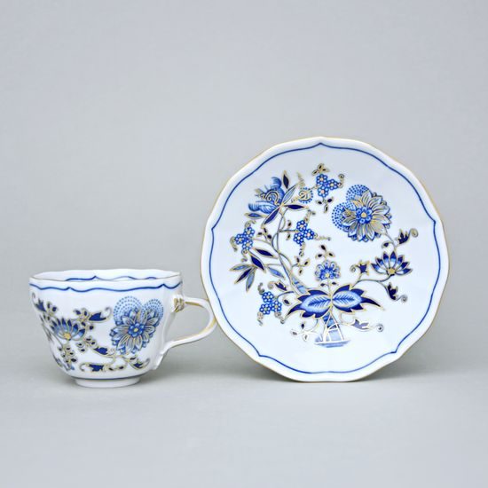 Šálek a podšálek A/1 + A/1, 120 ml / 13 cm na malé kavčo, Cibulák se zlatem, originální z Dubí