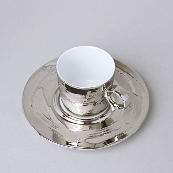 RESET, Šálek a podšálek Espresso 100 ml, Titanová Platina, Český porcelán a.s.