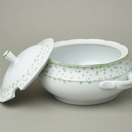 NATÁLIE zelené kvítky: Mísa polévková 2,7 l, Thun 1794, karlovarský porcelán