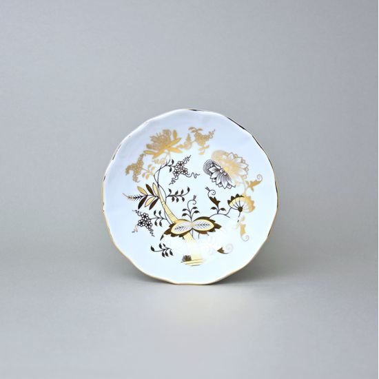 Podšálek B 14 cm, zlatý Cibulák, Český porcelán z Dubí
