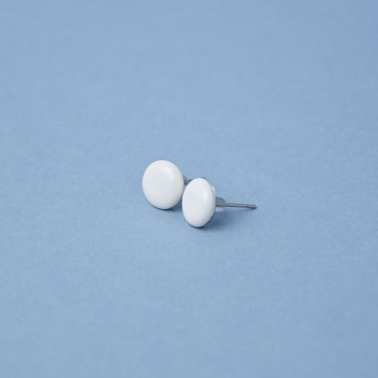 Earings: Lentils - White, Porcelain Jewels Studio Mallys