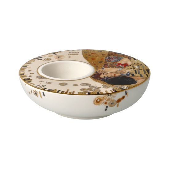 Candle holder Gustav Klimt - The Kiss, 12 / 12 / 4 cm, Porcelain, Goebel