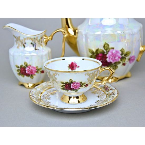 Coffee set for 6 pers., Cecily - Rose, Royal Bohemia porcelain