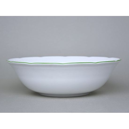 7047703: Bowl 24 cm, Thun 1794, karlovarský porcelán, NATÁLIE light green lines
